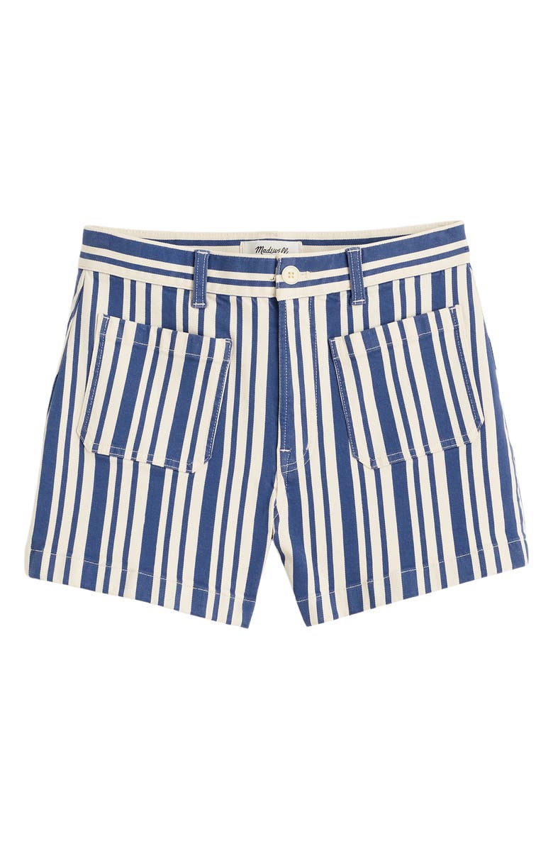 Madewell The Emmy Stripe Patch Pocket Shorts, Alternate, color, Waterfall Stripe