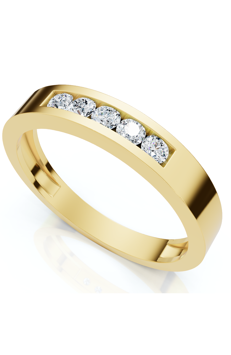 Bliss Diamond Men's 1/4Ct Channel Set Diamond Wedding Ring 14k Gold Lab Grown, Main, color, 14K Yellow Gold