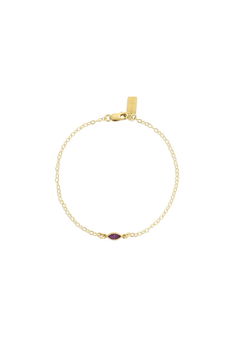 Marquise Birthstone Bracelet, Main, color, Gold / February