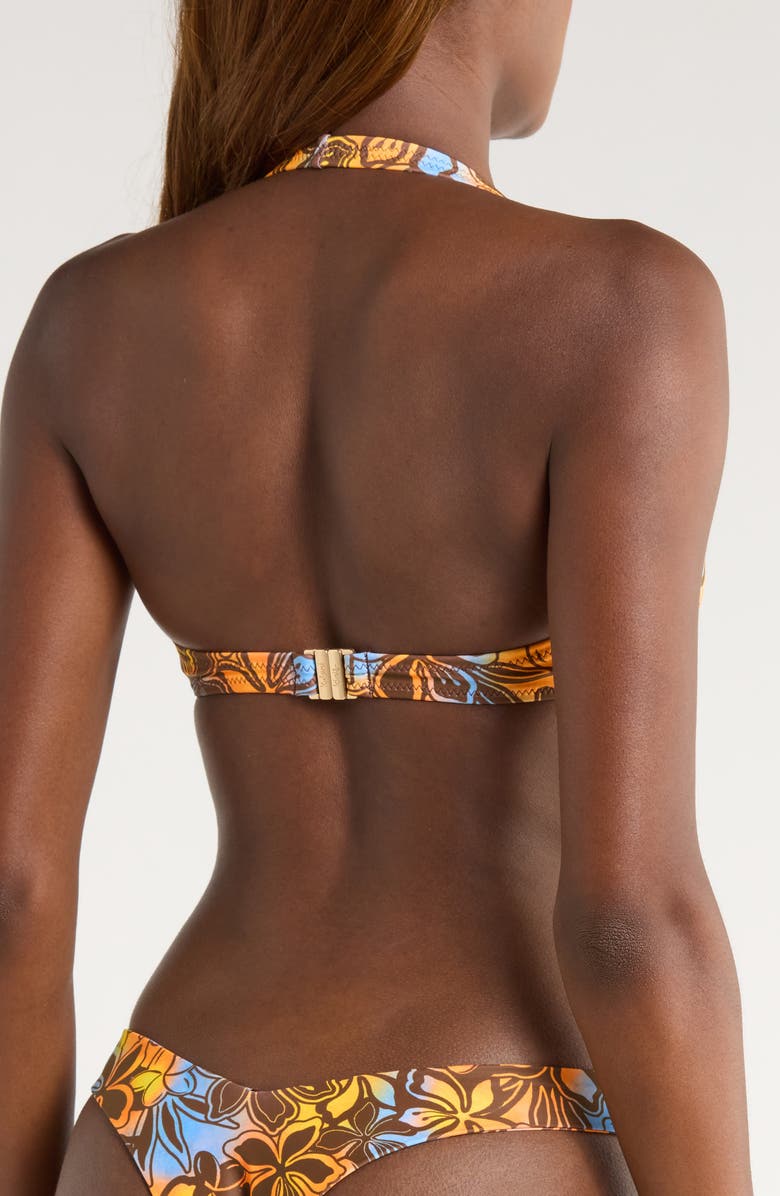 Kulani Kinis Crop Halter Bikini Top, Alternate, color, Frangipani Fizz