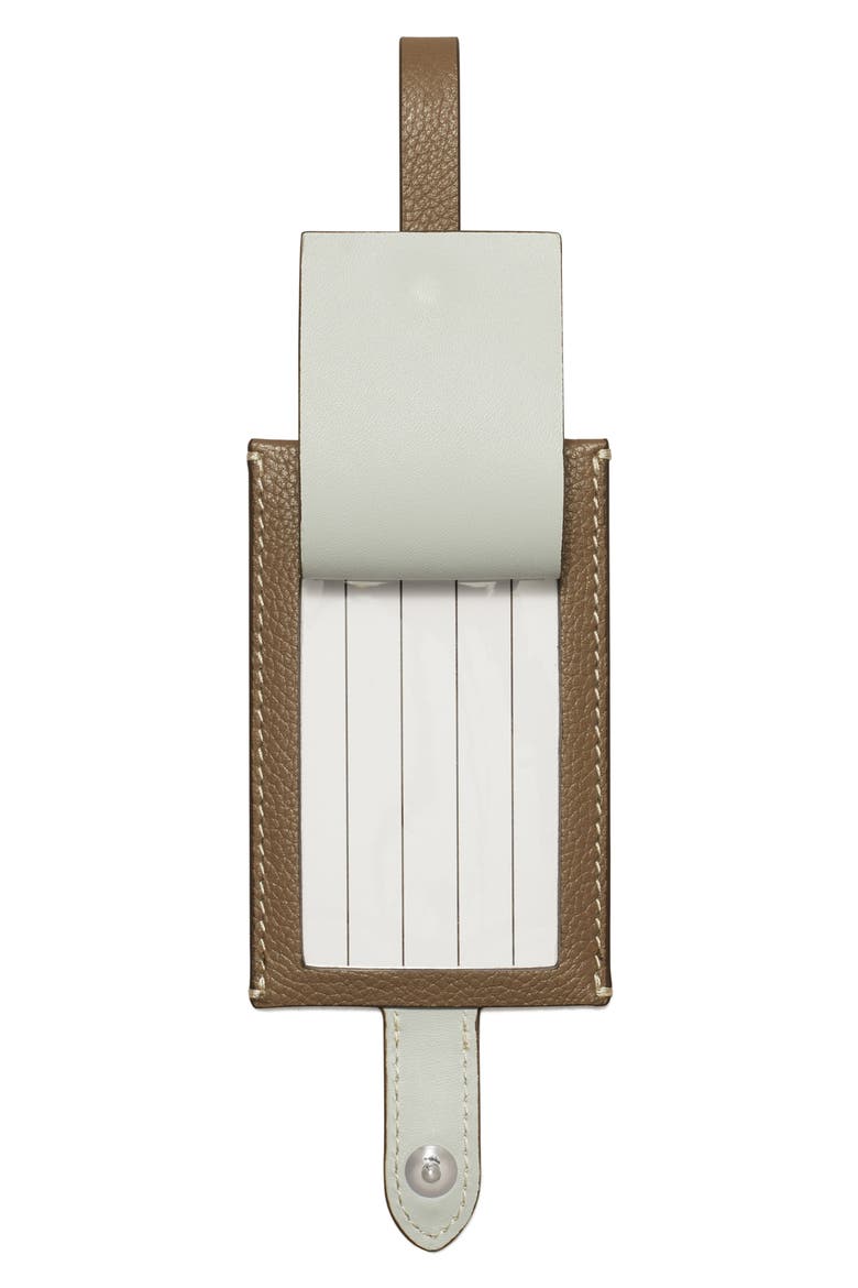 Leather Luggage Tag, Alternate, color, WILD MUSHROOM