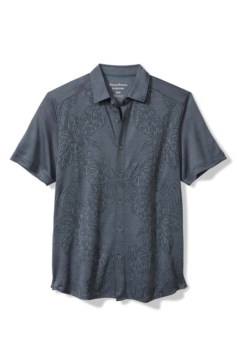 Tommy Bahama Palm Coast Cascade Vines Short Sleeve Jacquard Knit Button-Up Shirt, Main, color, 