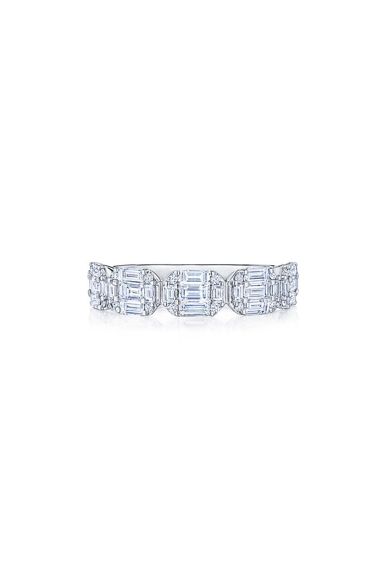 Sunburst Partway Diamond Baguette Band Ring, Main, color, WHITE GOLD/ DIAMOND