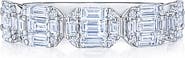 Kwiat Sunburst Partway Diamond Baguette Band Ring