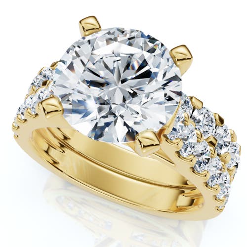 Bliss Diamond Certified 3.75ct Diamond Engagement Matching Wedding Ring Set 14k Gold Lab Grown In 14k Yellow Gold