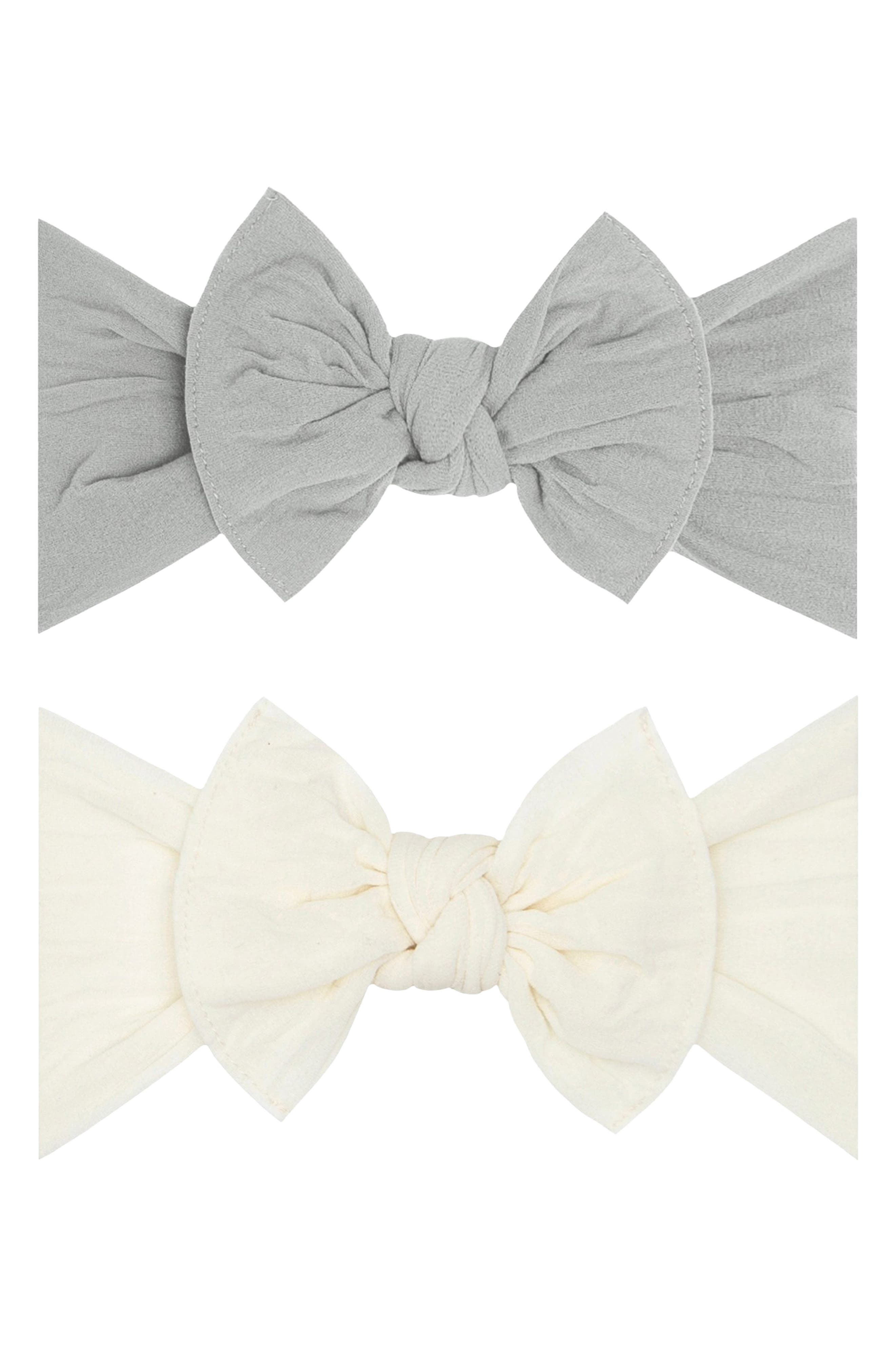 Baby Bling Headbands in Grey Ivory 