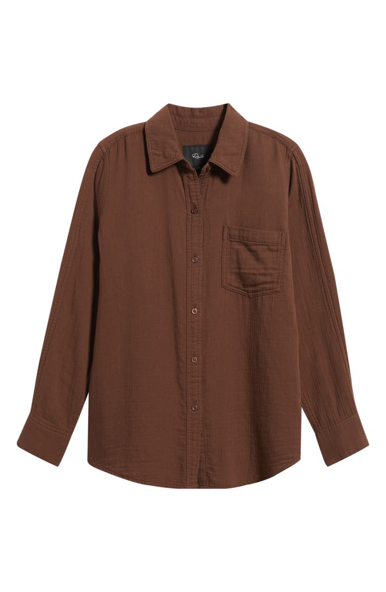Rails Freeman Cotton Button-Up Shirt, Alternate, color, Espresso