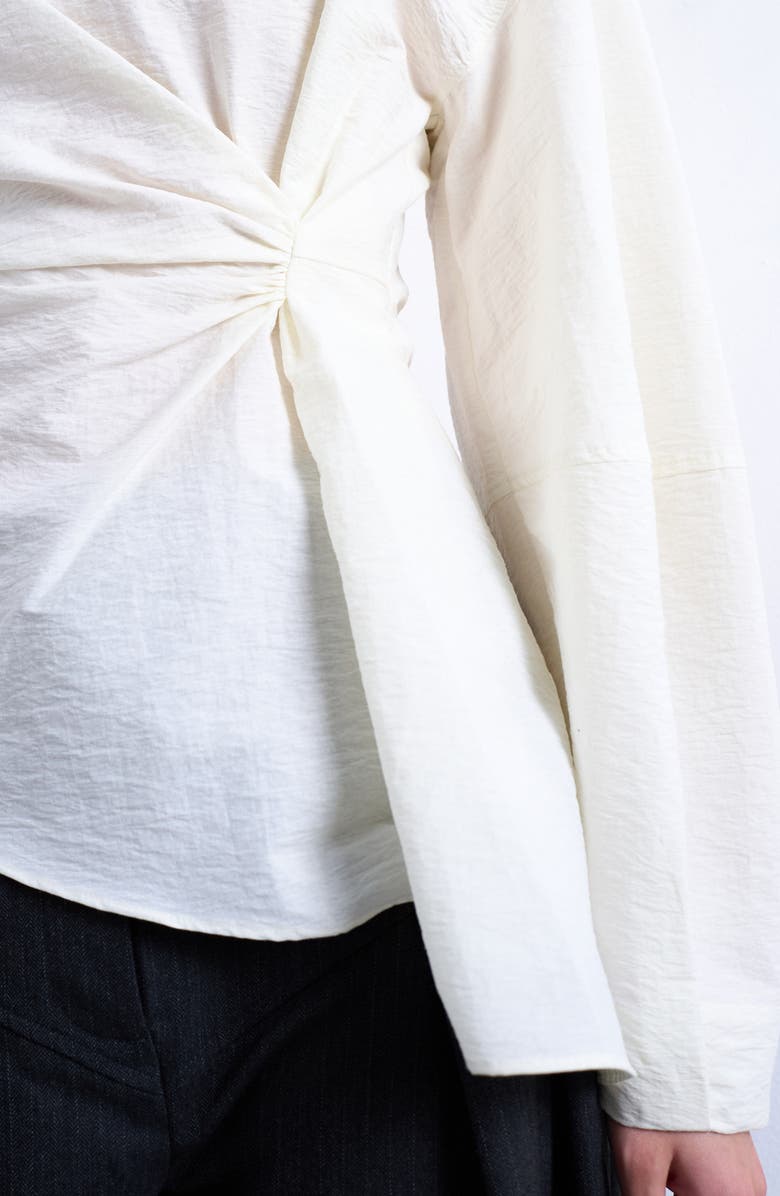 Topshop Pleat Front Asymmetric Top, Alternate, color, Ivory