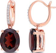 Julianna B. Gemstone & Diamond Oval Drop Earrings 14K