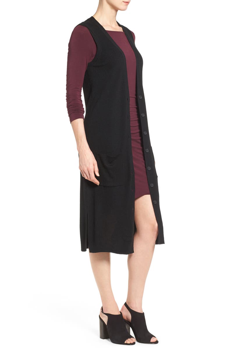 Halogen<sup>®</sup> Long Merino Wool Blend Sweater Vest, Alternate, color,