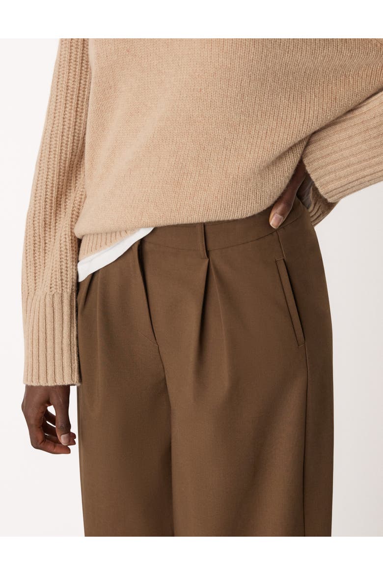 Wool Blend Barrel Pants, Alternate, color, Brown