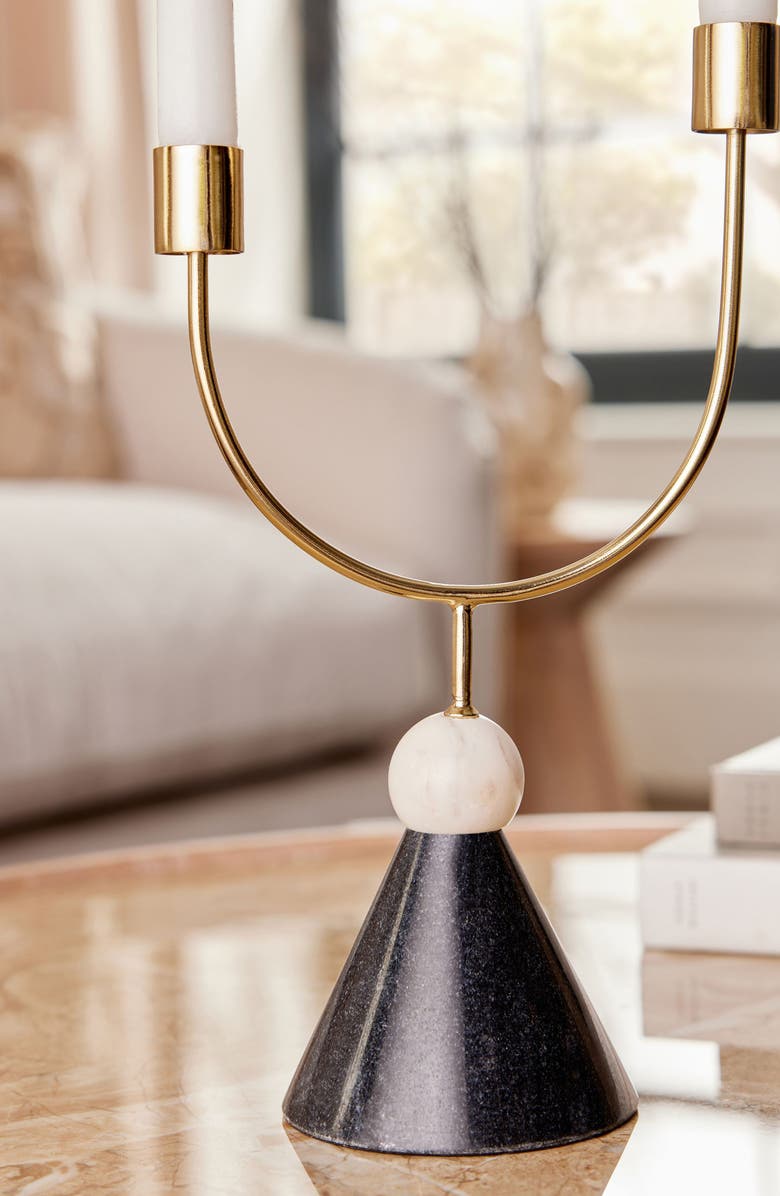 NEXT Marble & Metal Taper Candle Holder, Alternate, color,