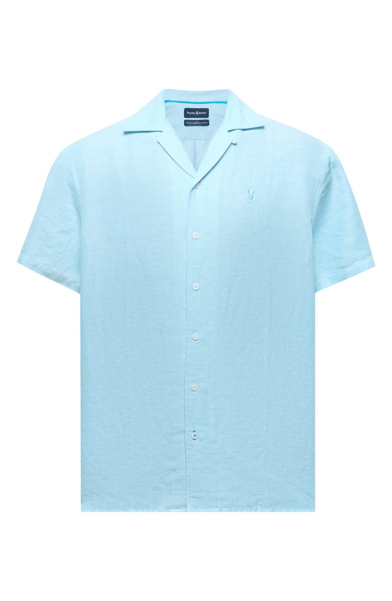 Psycho Bunny Windcrest Linen Blend Camp Shirt, Alternate, color, 