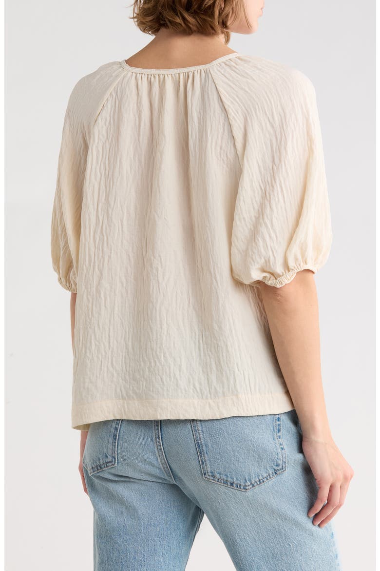 Three Quarter Sleeve Split Neck Top, Alternate, color, OYSTER
