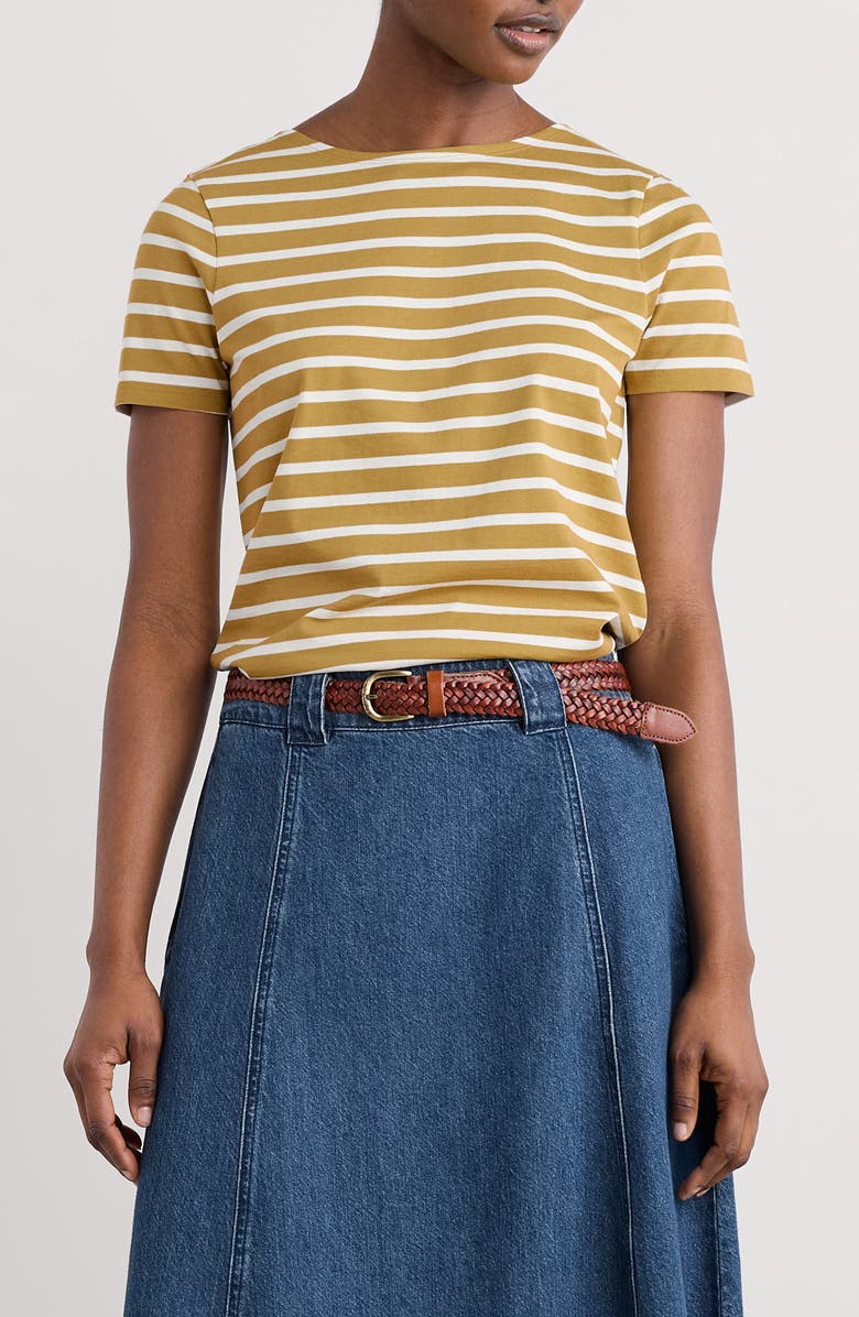 Seasalt Cornwall Sailor Stripe Organic Cotton T-Shirt, Main, color, Breton Pear