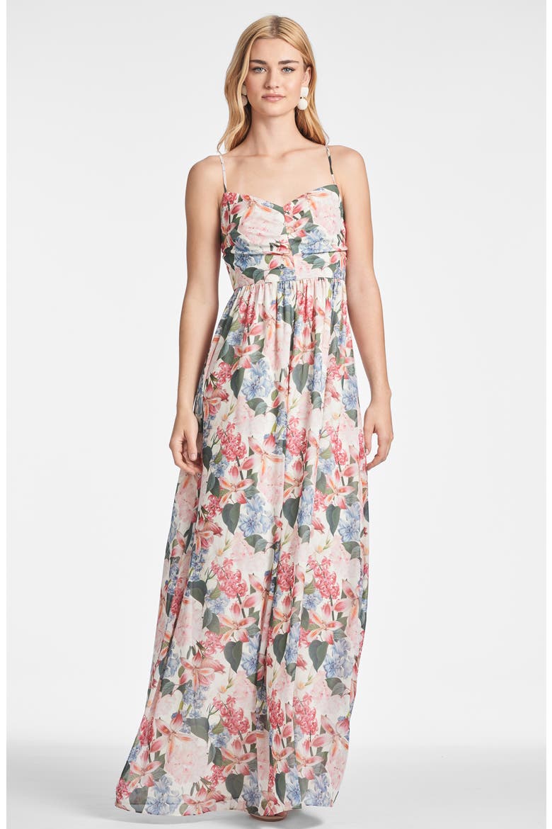 Sienna Floral Chiffon Gown, Alternate, color, ANTICO BOTANICO