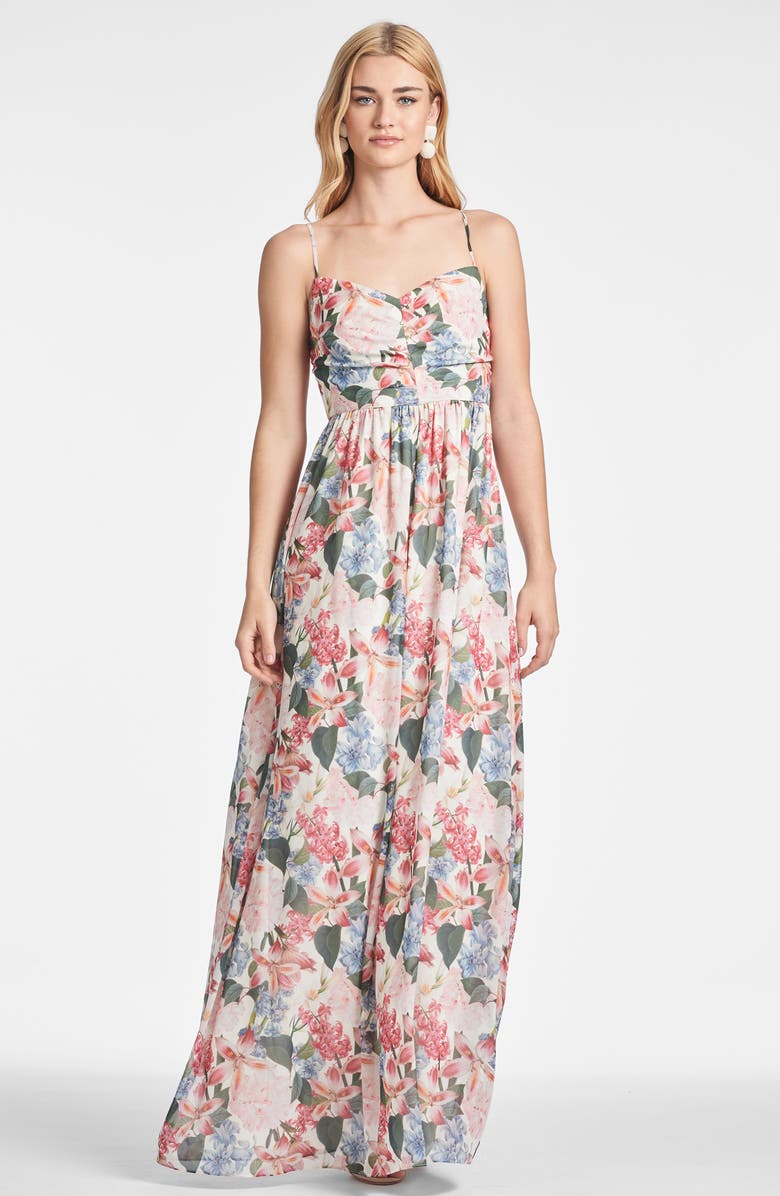 Sachin & Babi Sienna Floral Chiffon Gown, Alternate, color, 