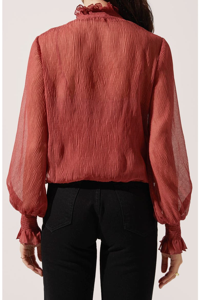 Mock Neck Top, Alternate, color, MARSALA
