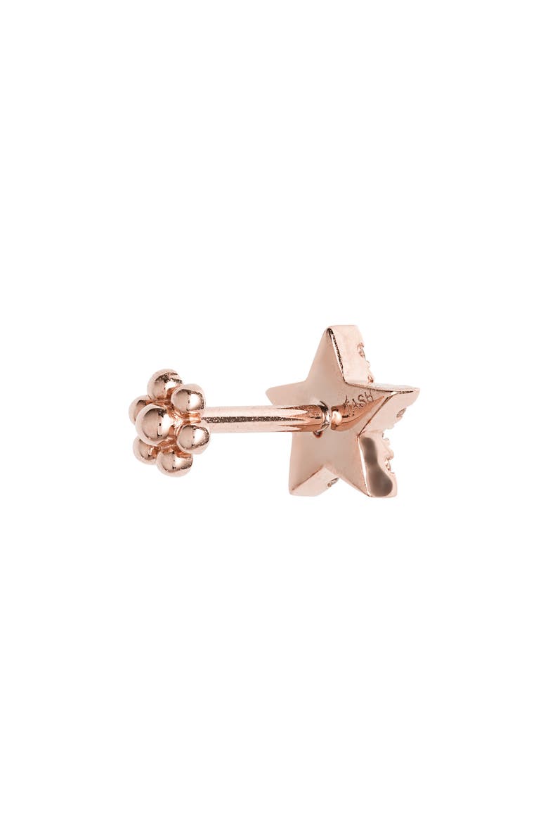 Diamond Star Threaded Stud Earring, Alternate, color, ROSE GOLD