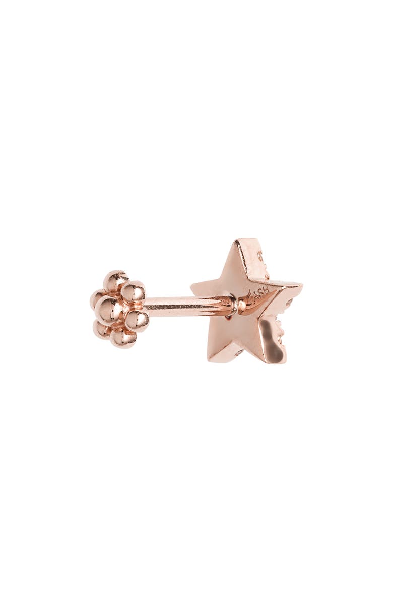 MARIA TASH Diamond Star Threaded Stud Earring, Alternate, color, Rose Gold