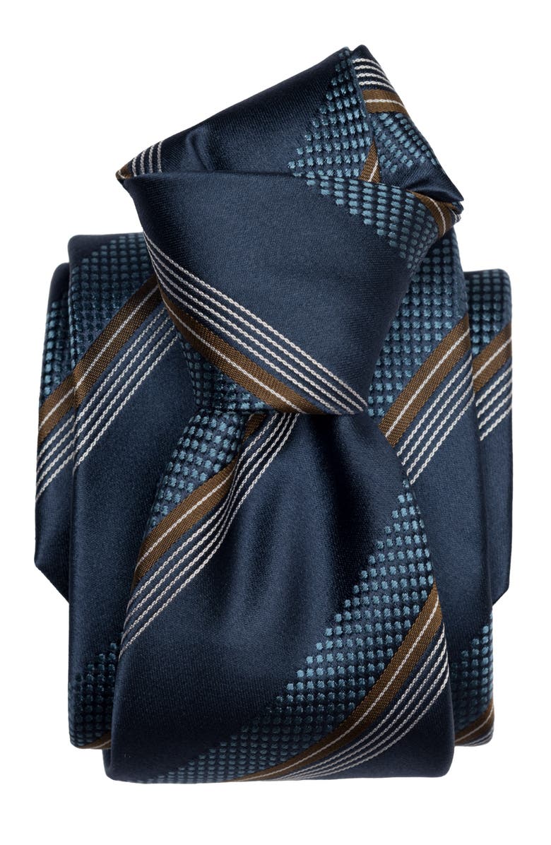 Elizabetta Corso - Extra Long Silk Jacquard Tie for Men, Alternate, color, Petrol Blue