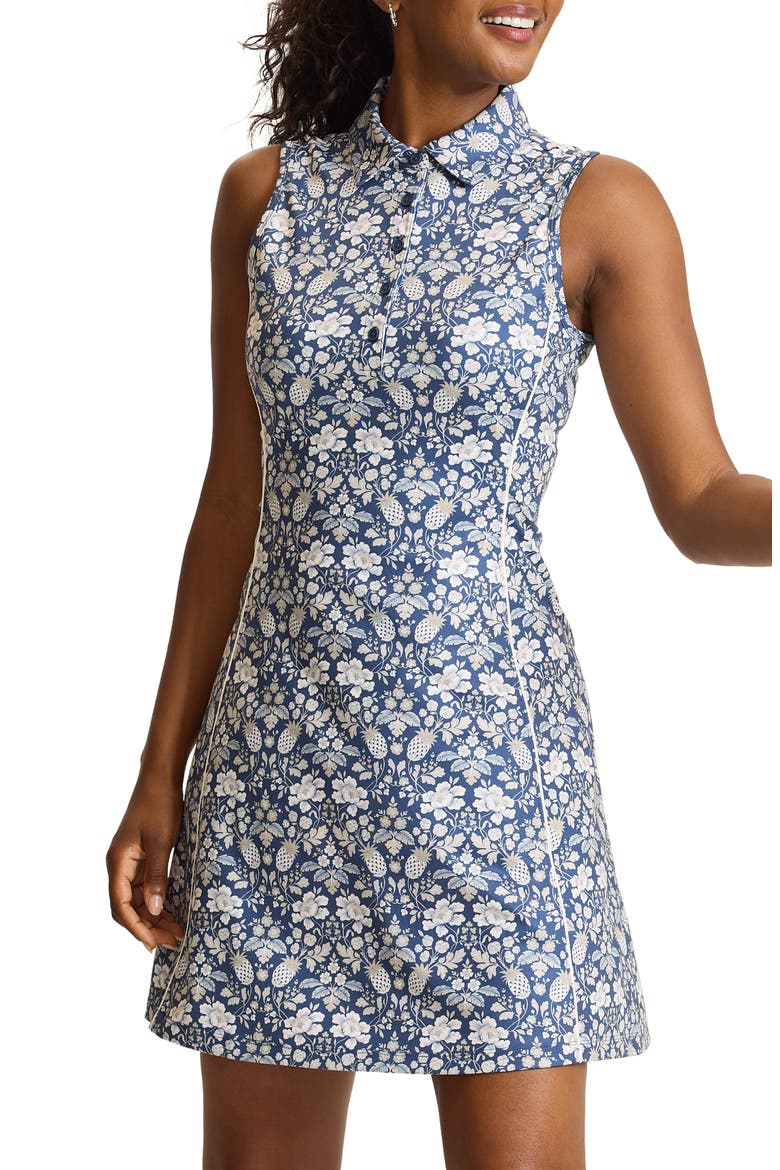 Sierra Sun Tropical Reflection Minidress, Alternate, color, DARK BLUESTONE