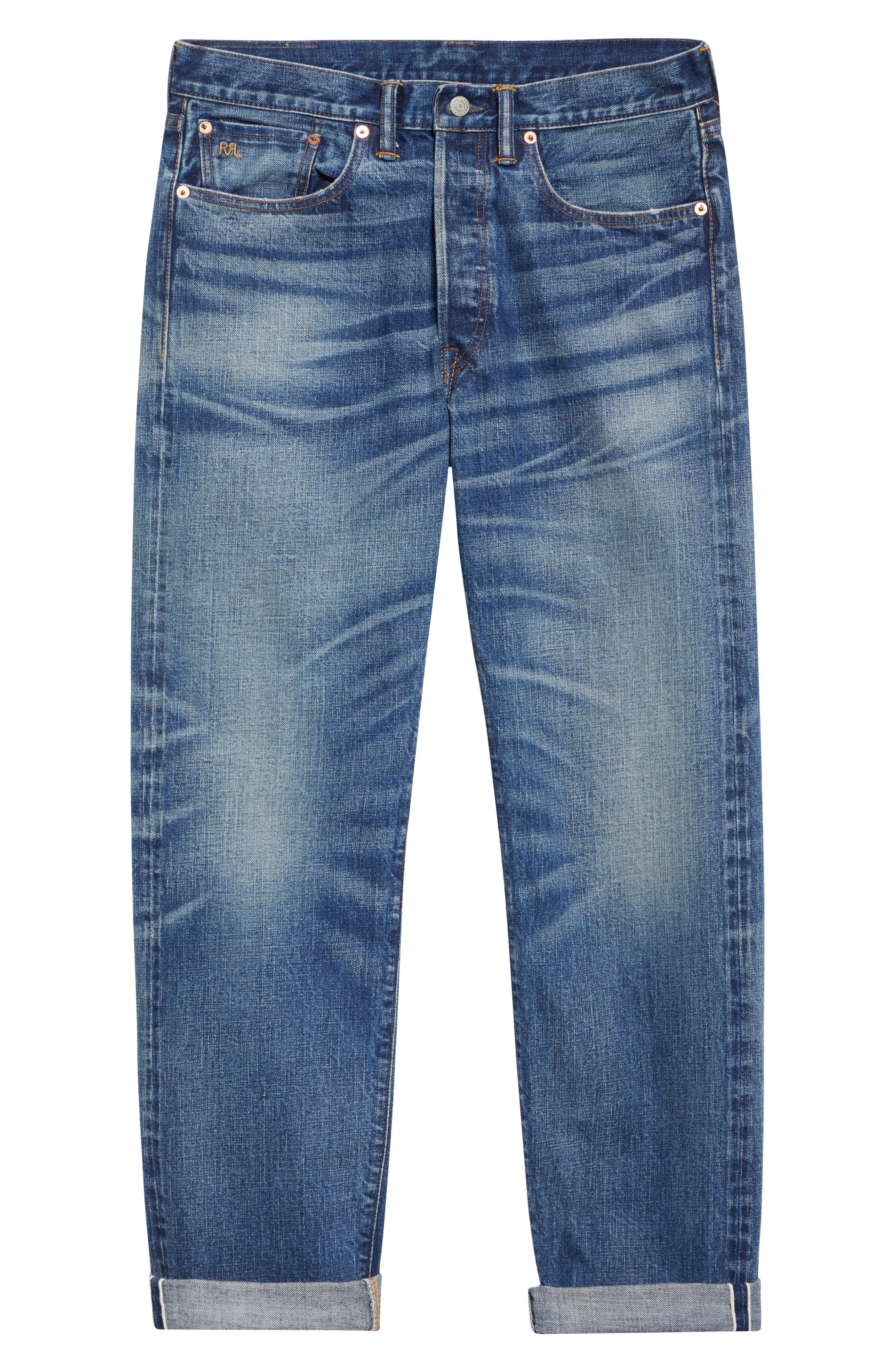 メンズ RRL ダブルアールエル スリムフィット セルヴィッジ デニムパンツ