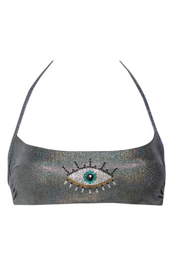 KURT GEIGER KURT GEIGER LONDON RHINESTONE EYE BIKINI TOP 