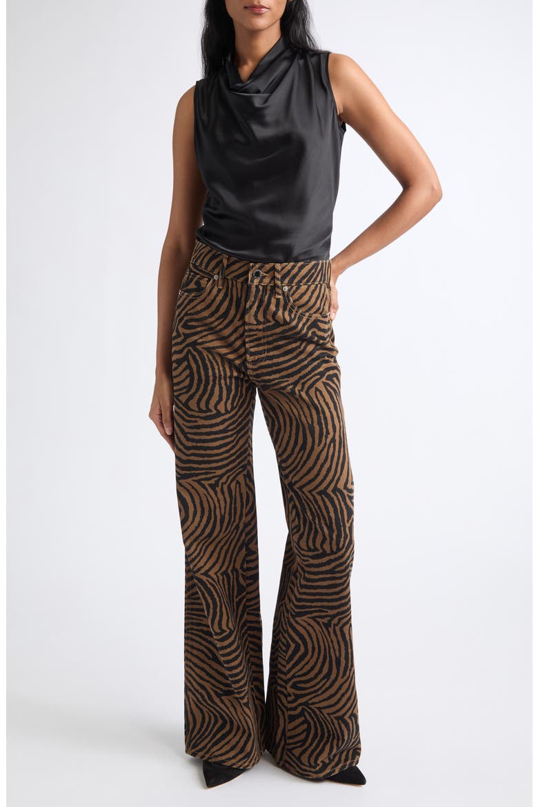 Kasey Wide Leg Jeans, Alternate, color, OCHRE BLACK