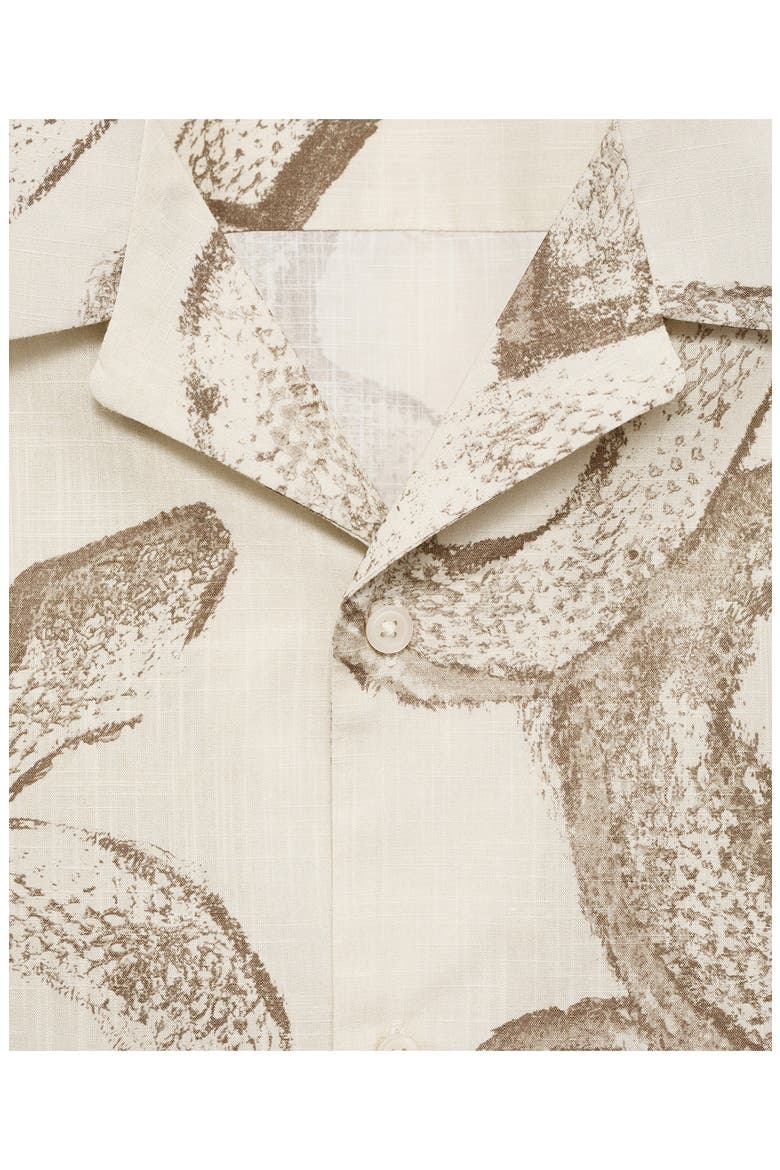 Snake Print Cotton Camp Shirt, Alternate, color, WHITE