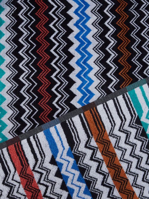 Missoni Neoclassic 150x100 Cm Beach Towel In Zigzag Cotton Terry In Black