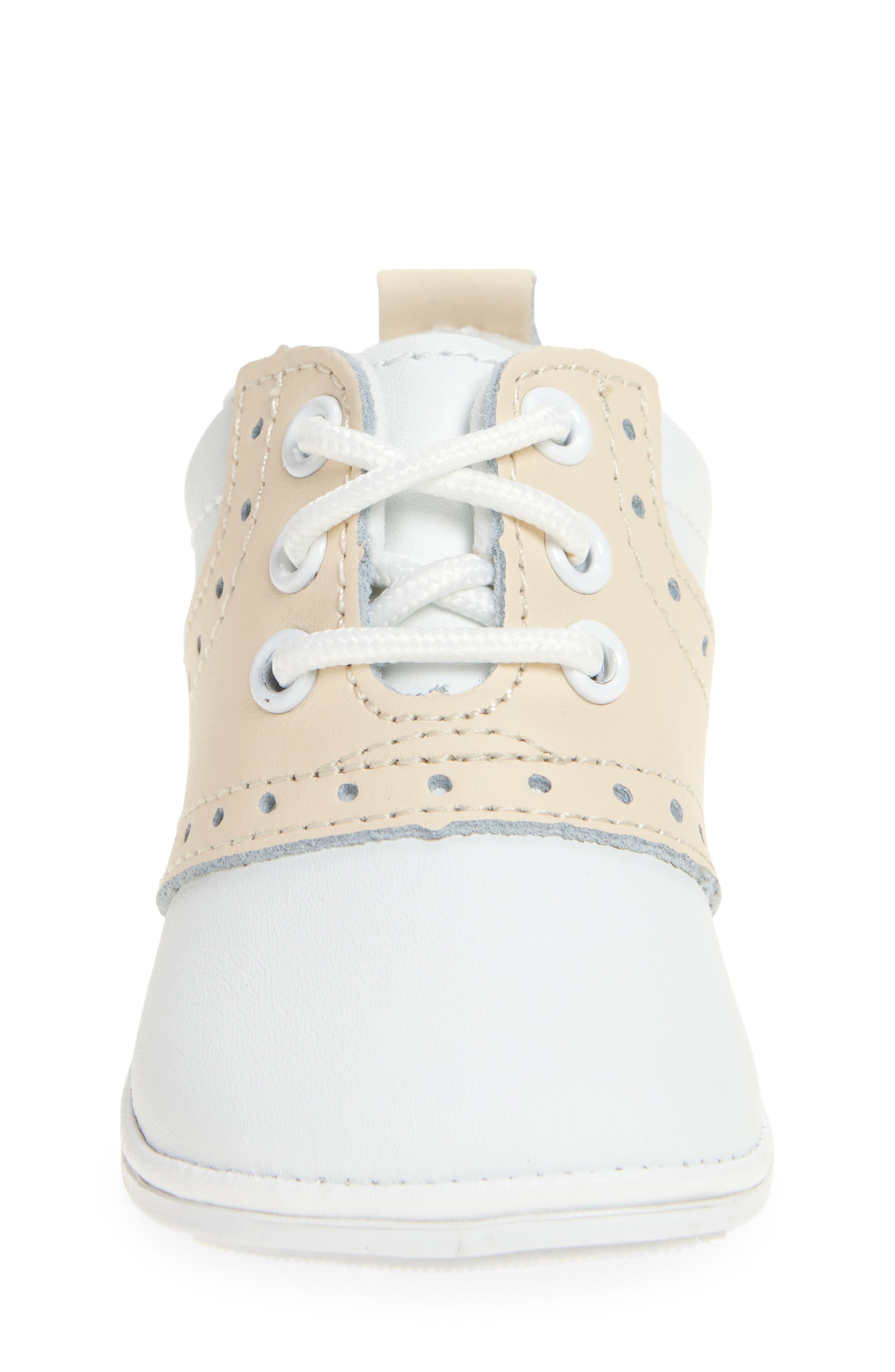 L'AMOUR Addie Crib Shoe, Alternate, color, White/Beige