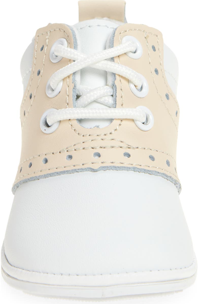 L'AMOUR Addie Crib Shoe, Alternate, color, White/Beige