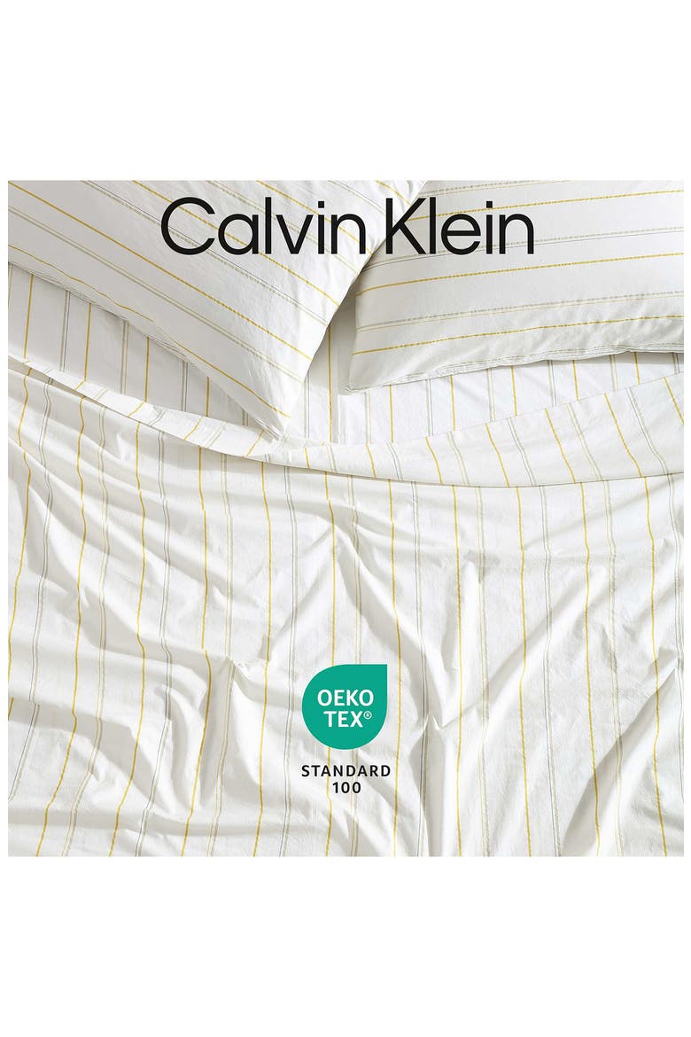 Pinstripes 200 Thread Count Cotton Percale Sheet Set, Alternate, color, LIGHT / MEDIUM YELLOW
