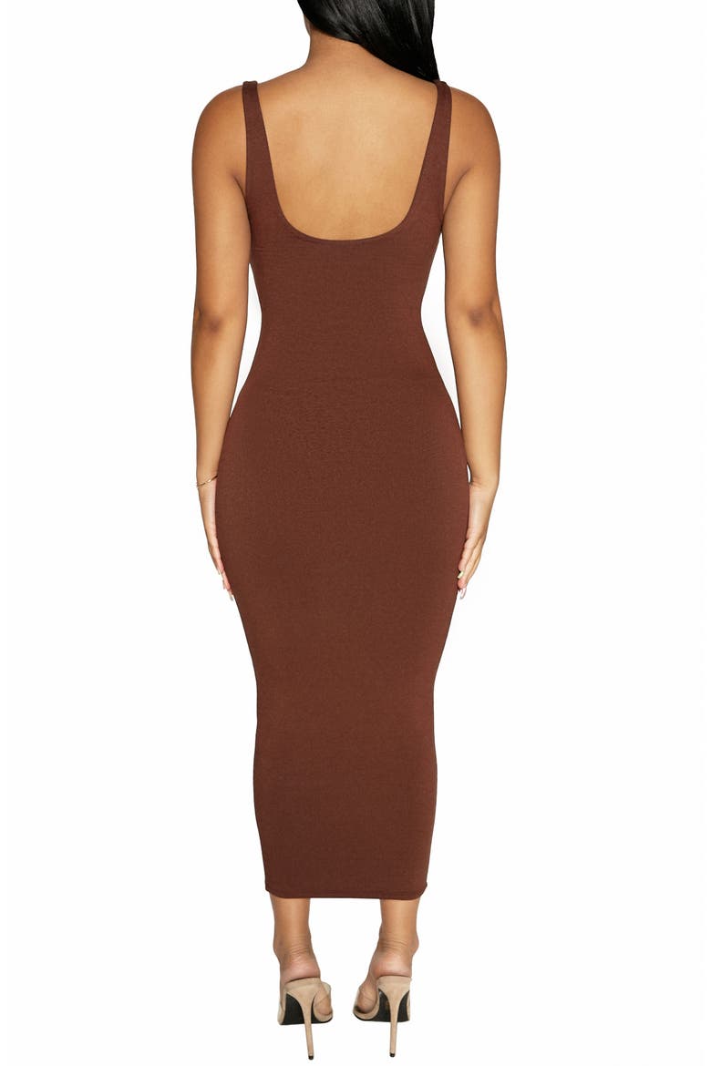 NW Sculpt Tank Midi Dress, Alternate, color, CHOCOLATE