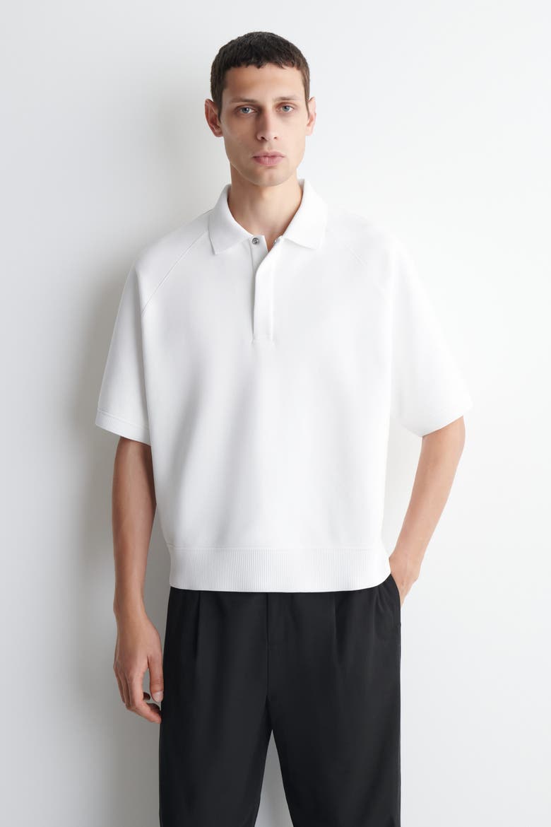 Scuba Knit-Jersey Polo Shirt, Main, color, WHITE