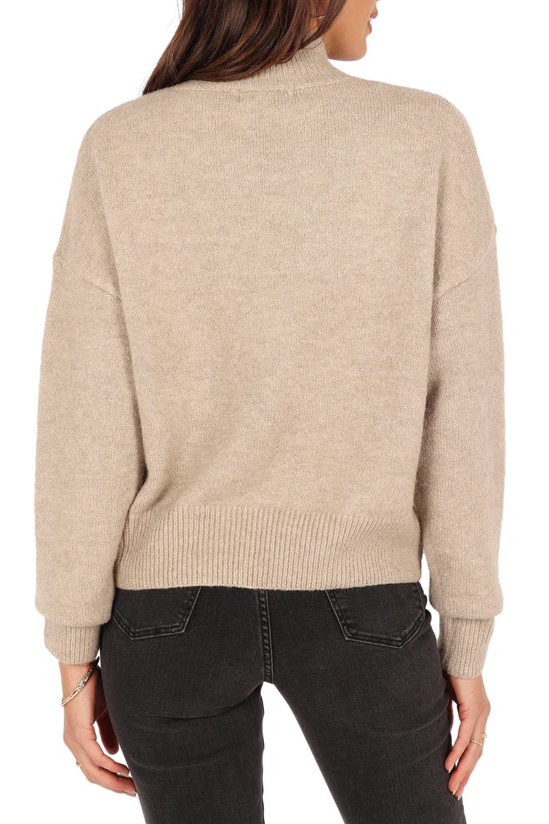 Brianna Mock Neck Sweater, Alternate, color, BEIGE