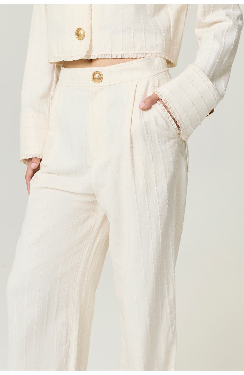 Nocturne Ruffle Trim Detailed Pants, Alternate, color, Ivory