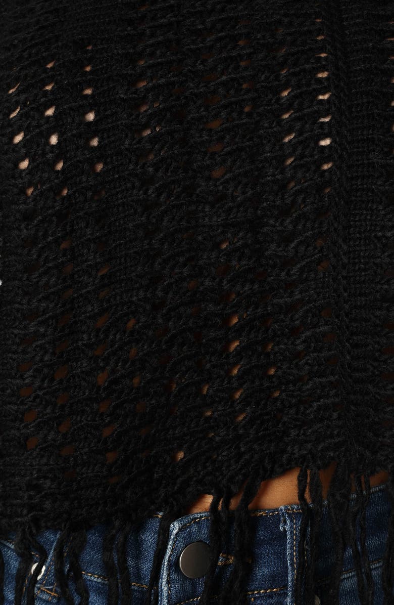Petal & Pup Katalina Fringe Sweater, Alternate, color, Black