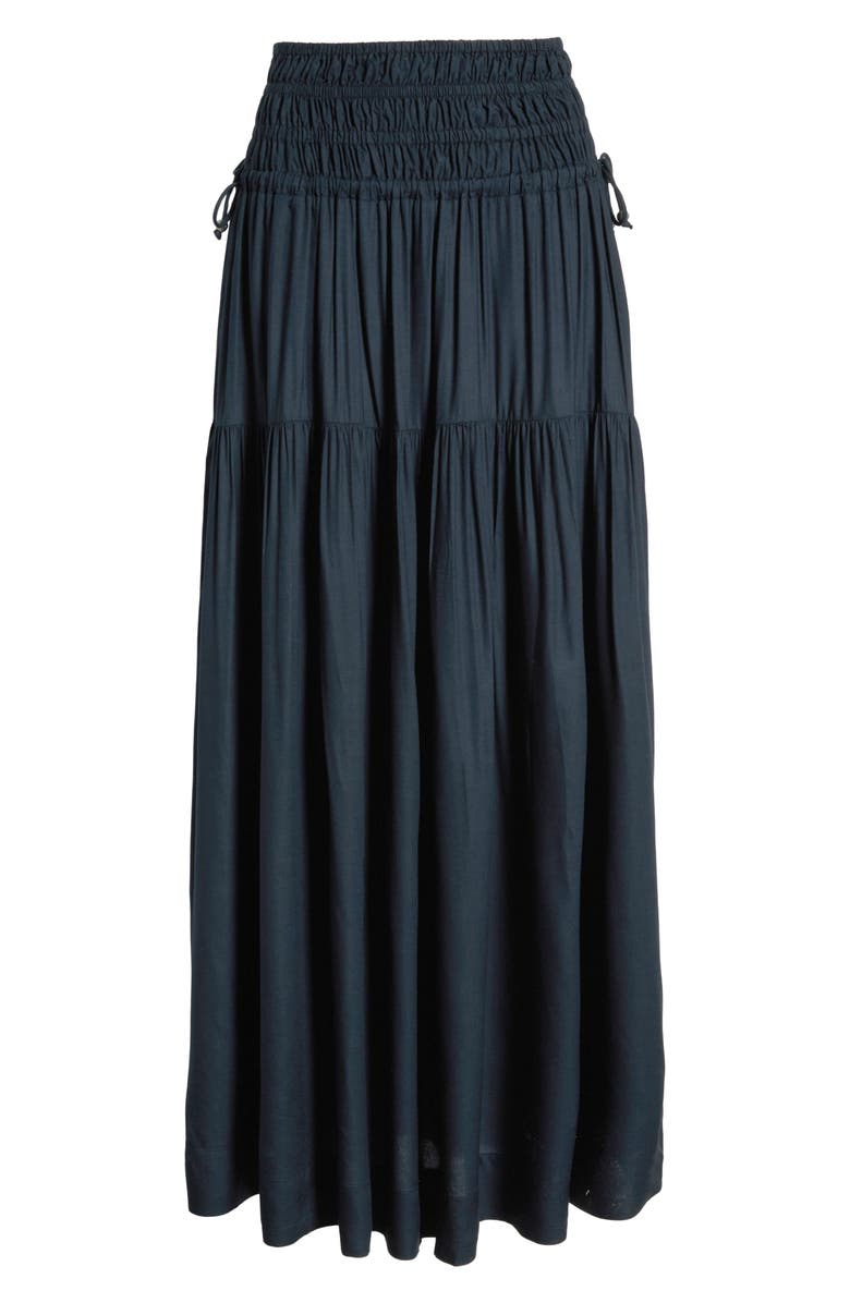 Elan Smocked Cover-Up Midi Skirt, Alternate, color, Black