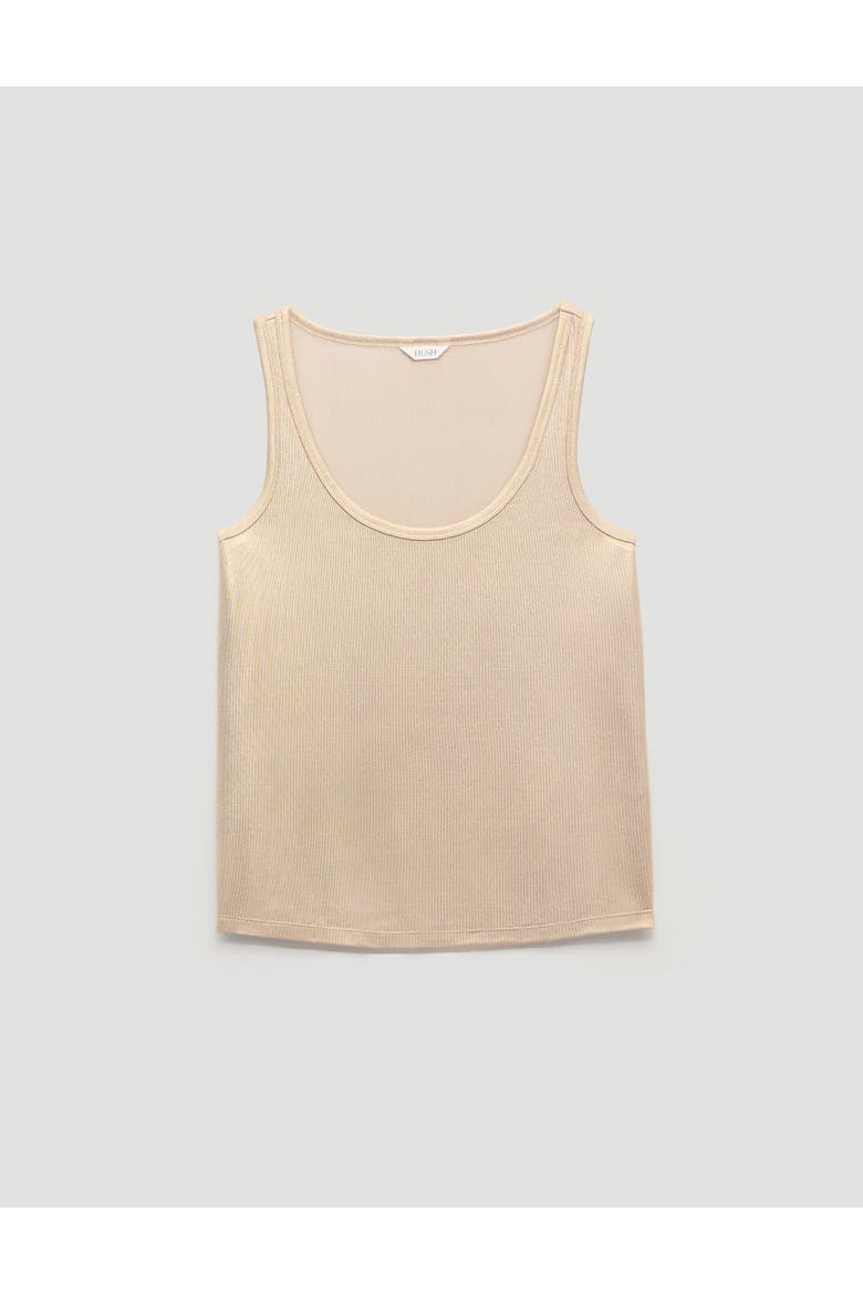 Metallic Scoop Neck Slub Vest, Alternate, color, Gold Lurex