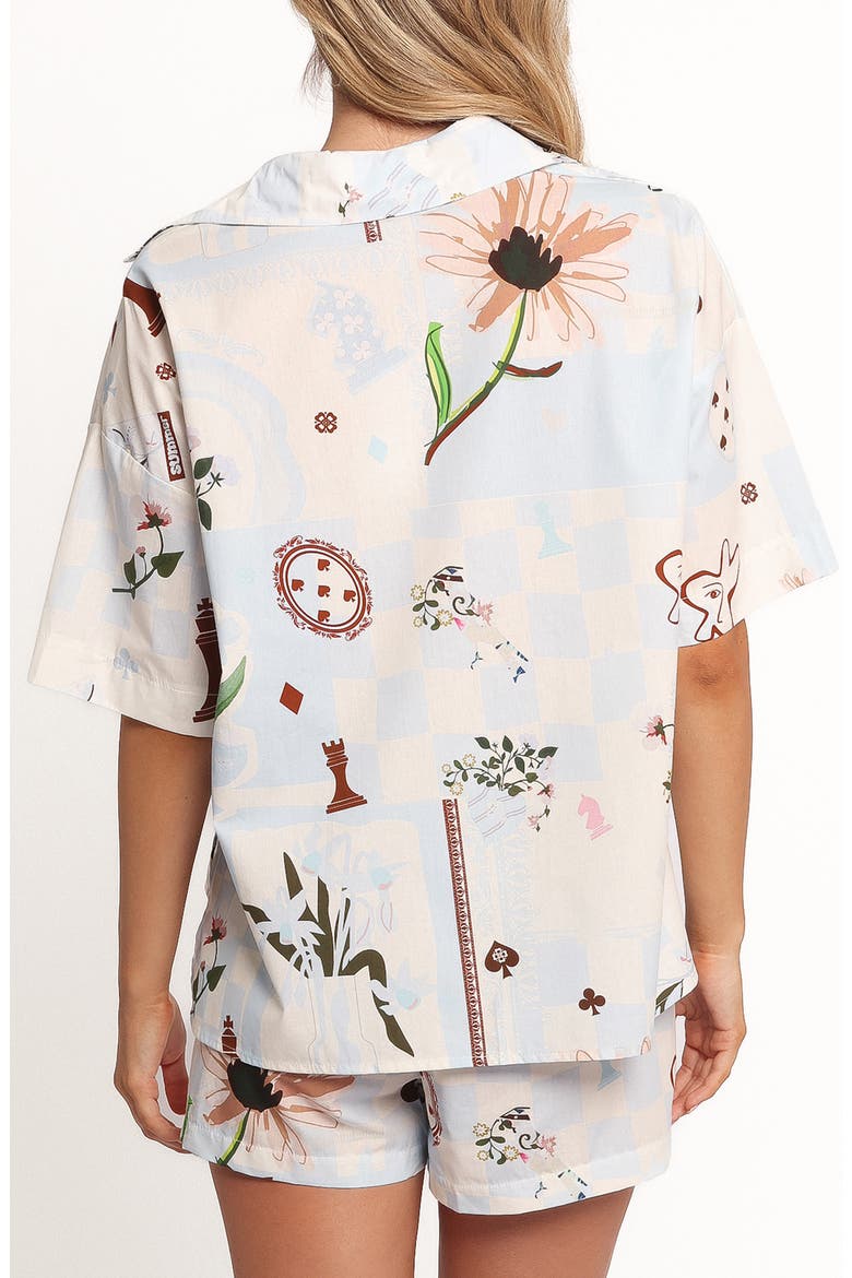 Jaymes Oversized Cotton Camp Shirt, Alternate, color, BLUE FLORAL
