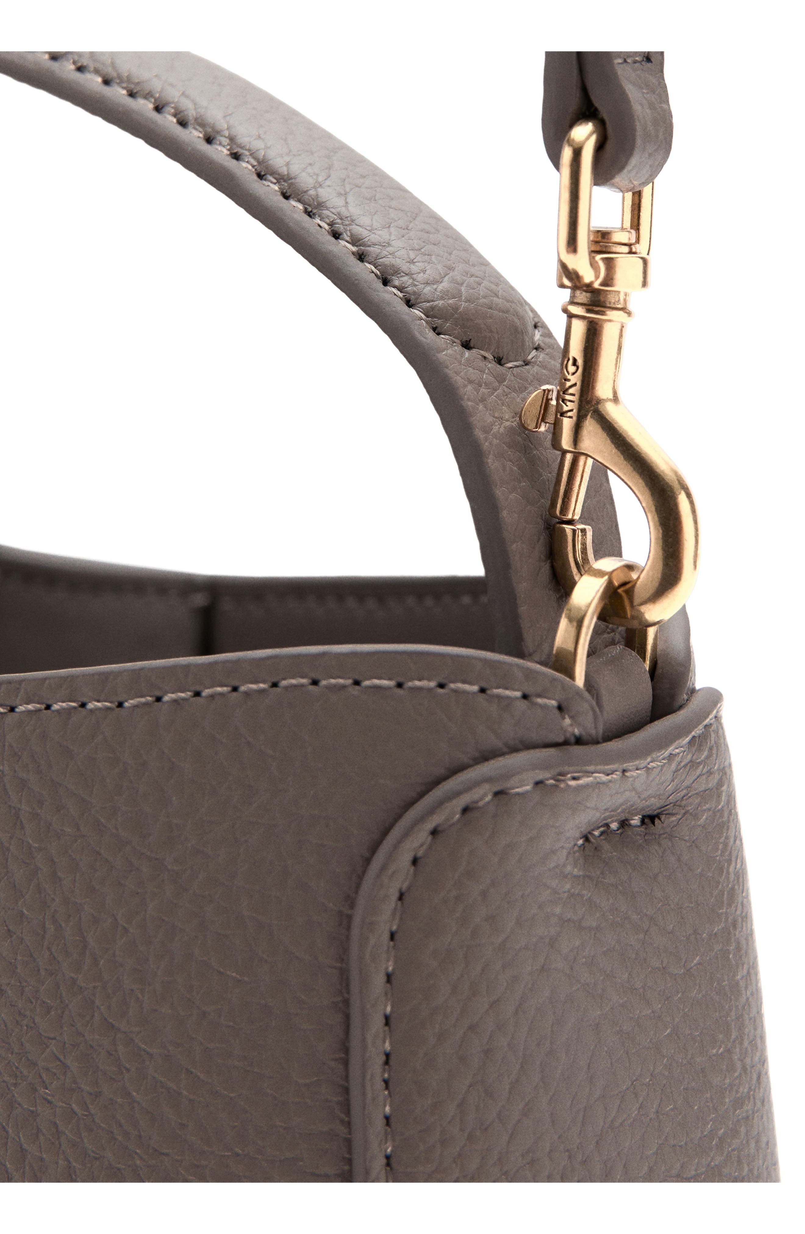 MANGO Small Crossbody Bucket Bag, Alternate, color, Light/ Pastel Brown