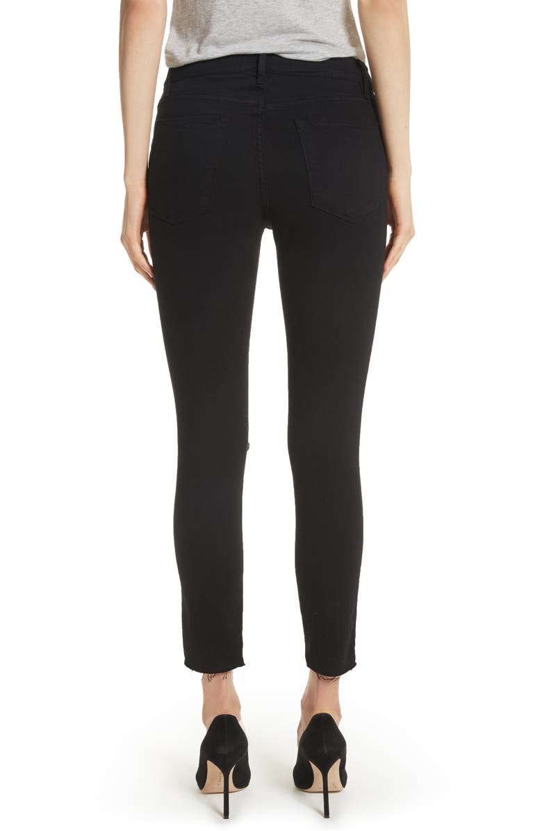 FRAME Le High Ripped Crop Skinny Jeans, Alternate, color,