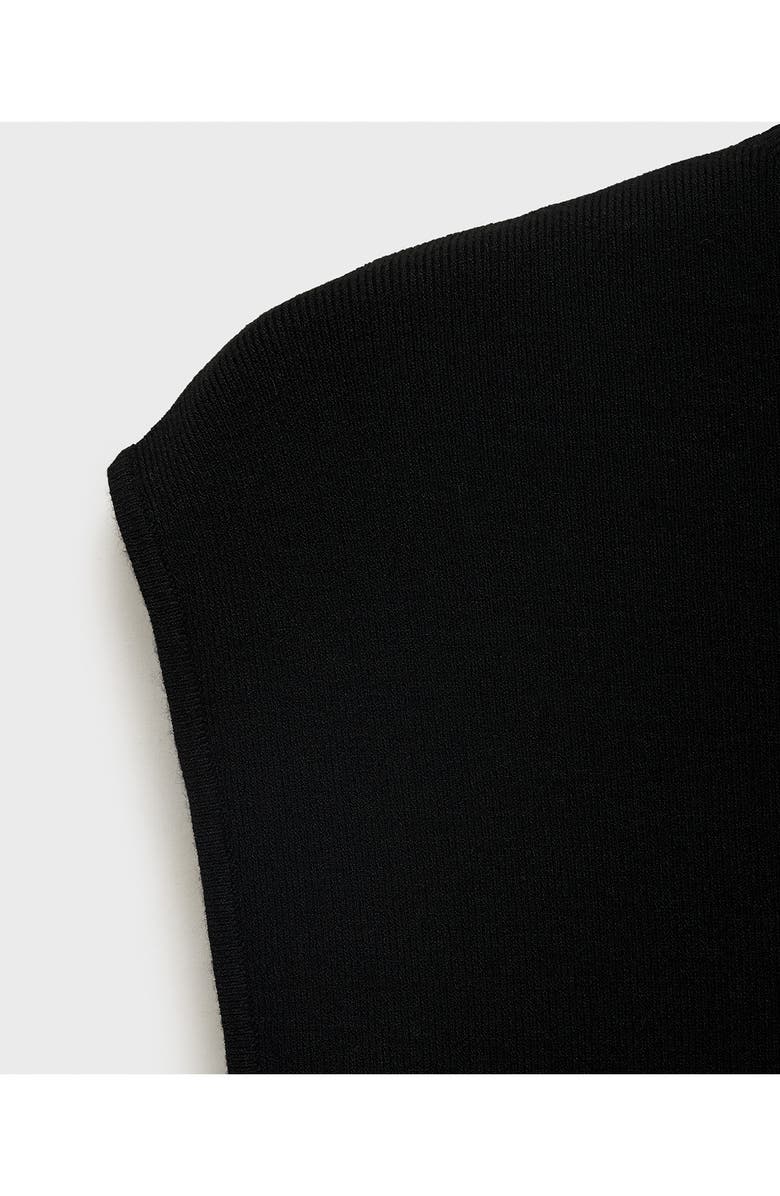 MANGO Sleeveless Mini Sweater Dress, Alternate, color, Black