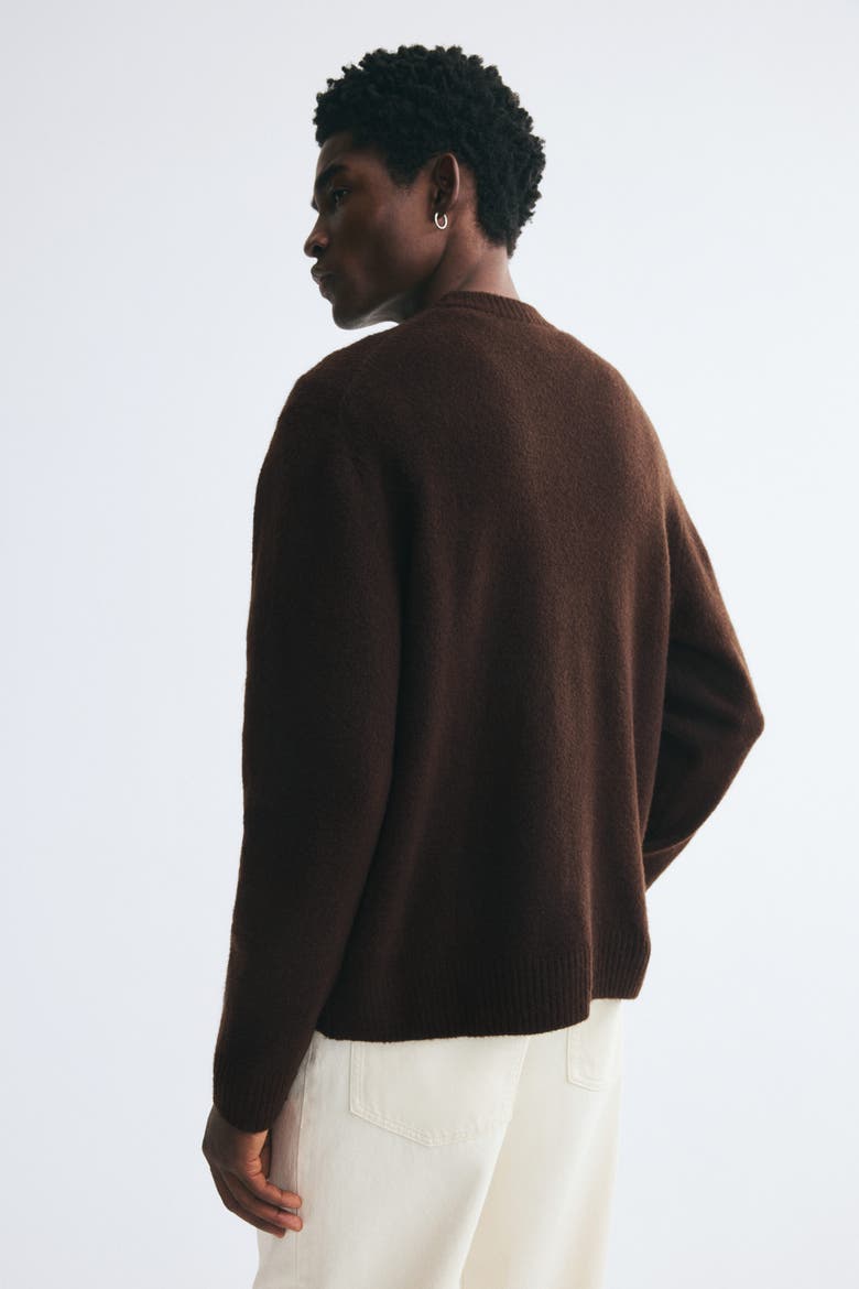 Regular-fit Brushed Sweater, Alternate, color, Dark brown