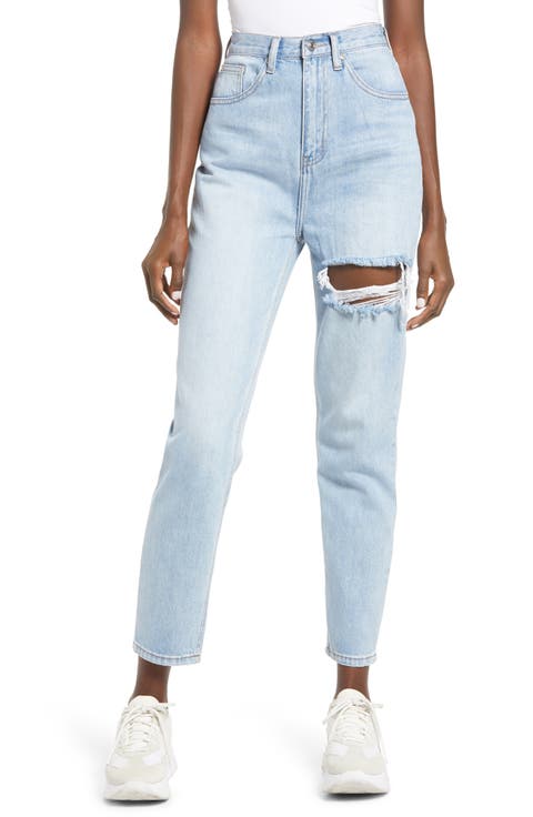 Ripped High Waist Ankle Jeans