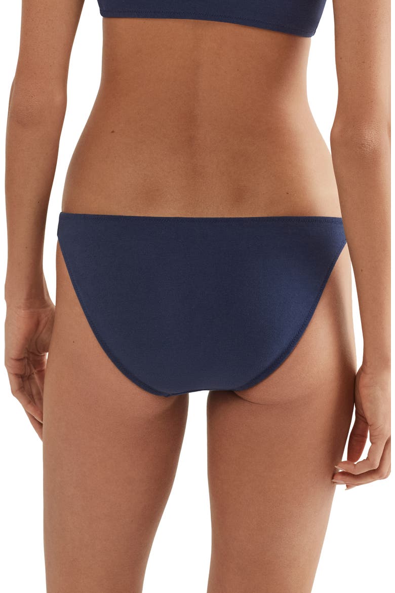 Devin Side Tab Hipster Bikini Bottoms, Alternate, color, NAVY