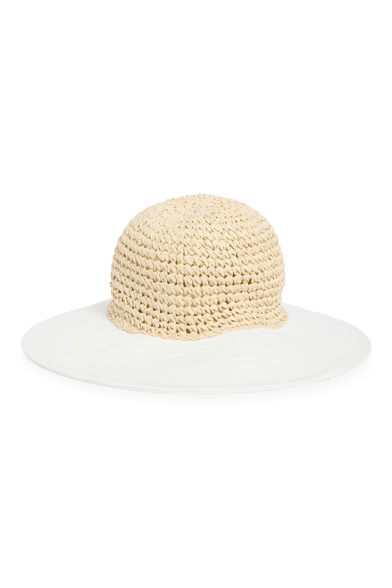 Mixed Media Sun Hat, Alternate, color, NATURAL