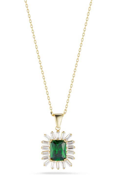 Cubic Zirconia Halo Pendant Necklace